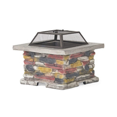 28" Premium Outdoor Wood Burning Magnesium Oxide Fire Pit With Lid (SAK75214)