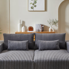 87' Oversized Sectional Lounge Chaise ,No Assembly Required,Cloud Plush Loveseat with Reclining Sofa Bed,Fluffy Modern Sleeper Chair for Indoor Living Room Bedroom