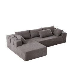 Modern Chenille Upholstered Sectional Sofa Couch Set,Modular 108' L Shaped Sectional Living Room Sofa Set With 6 Pillows,Free Combination Sofa Couch for Living Room,Bedroom(Left Chaise)W834P240001