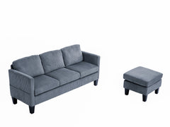 Modern L-Shaped Sectional Sofa with Padded Cashmere Upholstery – Space-Saving Design for Living Rooms & Apartments, Easy Assembly, Grey
