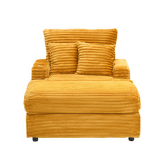 39-inch Spring upholstered armchair and Ottoman set - comfortable single sofa with cup holder and corduroy fabric, perfect for living room or bedroom