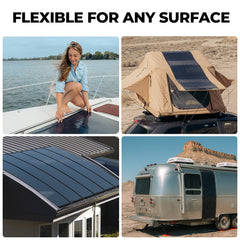 BougeRV Yuma 100W CIGS Thin-film Flexible Solar Panel with Pre-Punched Holes (Long Version)