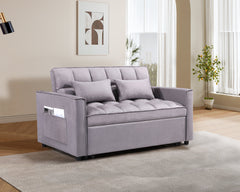 Pull Out Couch Bed-3 in 1 Convertible Sofa Bed, Upgraded wear-resistant suede fabric  Sleeper Chair Bed, Lounge Sleeper Sofa with Pullout Sofabed for Small Space Apartment Bedroom Living Room