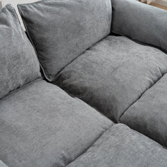 Convertible Combination Sofa, Sofa U-Shaped, Sofa with Footstools with Storage, Gray Sofa for Living Room, Living Room/Bedroom/Office/Small Space 2-Seater Combination Sofa - (Gray)
