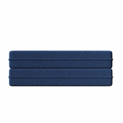 Modern Floor Sofa with 2 Pillows,Convertible Teddy Fabric Foam Filled Sleeper Sofa Bed,15 ' Full Size Folding Mattress for Living Room,Guest Bed,Playroom,no assembly required,Blue