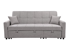 83' Oversized Upholstered Sofa Bed W/Pull Out Couch Bed & Adjustable Backrest,3 Seaters Sofa & Couch Convertible Sleep Sofabed for Home Apartment Living Room,Light Gray
