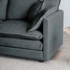 Modern Accent Chair with Ottoman, Living Room Club Chair Chenille Upholstered Armchair , Reading Chair for Bedroom, Gray Chenille