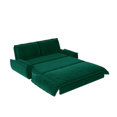 73.2' Queen Pull Out Sofa Bed,3-in-1 Convertible Sleeper Sofa,Multi-Functional Velvet Loveseat Bed,Green(New Sku:W1885S00198/W1885S00231)