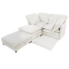 U_Style Double-Layer Cushion Modular Sofa, Freely Combinable, 4-Seater with Storage Function, Includes 4 Soft Cushions, Perfect for Living Rooms, Offices, and Apartments
