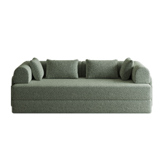 78.7-Inch Convertible Sleeper Sofa Bed with Cylindrical Pillow, Chenille Folding Mattress Couch with ,Folding Sofa Bed with Side Pocket, Floor Sofa Lounge Couch for Living Room Bedroom Lounge Studio