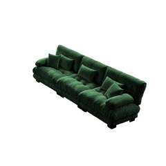 3-Seater Sectional Sofa Modular Deep Seat Sofa Couch , Chenille Sofa Soft Comfy Upholstered Furniture for Living Room, Apartment, Studio, Office,Chenille,Green