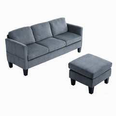 Modern L-Shaped Sectional Sofa with Padded Cashmere Upholstery – Space-Saving Design for Living Rooms & Apartments, Easy Assembly, Grey