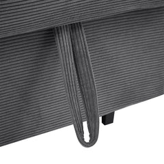 Modern Convertible Pull-out Sofa Bed with USB Ports, Dark Grey Corduroy, 57.48'