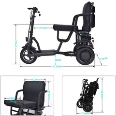 EZG 3-Wheel Electric Heavy Duty Lightweight Powered Mobility Scooter For Adults, 280LBS (SAK47361)