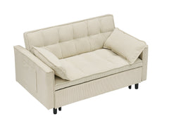54.30-inch double Upholstered broaching machine, plank support, Upholstered frame broaching machine, Twin bed, beige