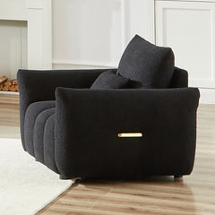 MH36.8'' Teddy Fabric Sofa, Modern Lounge Chair for Apartment, Office, Living Room and Bedroom black W1193S00087