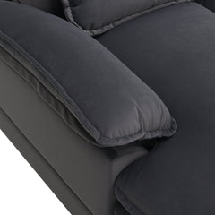 Modern U-shaped Sectional Sofa with Waist Pillows, 6-seat Upholstered Sleeper Sofa with Chaise Lounge in Velvet, 109.8*55.9', Gray