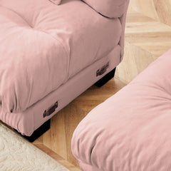 3-Seater Sectional Sofa Modular Deep Seat Sofa Couch , Chenille Sofa Soft Comfy Upholstered Furniture for Living Room, Apartment, Studio, Office,Chenille Pink
