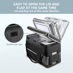 12V 30 Quart (28L) Portable Fridge & 30 Quart Insulated Protective Cover A3001-02803+A3001-01811