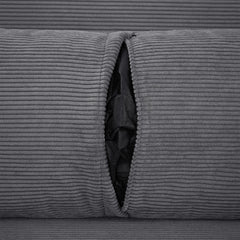 Modern Convertible Pull-out Sofa Bed with USB Ports, Dark Grey Corduroy, 57.48'