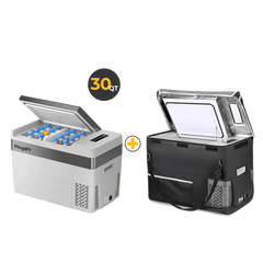 12V 30 Quart (28L) Portable Fridge & 30 Quart Insulated Protective Cover A3001-02803+A3001-01811