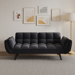 74 'black sofa Soft two armrests throw pillow pillow comfortable fit apartment bedroom small space