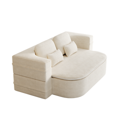 75''2-in-1 Foldable Sofa,Convertible Sleeper Foam Sofa Bed with Multi Functional Blanket, Corduroy Floor folding sofa bed,  Floor Sofa Lounge Sofa for Living Room Bedroom Lounge Studio