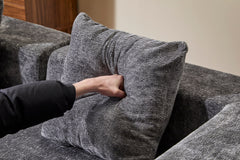 Floor Couch,Compression Sofa,Convertible Floor Sofa Bed-with Pillow Back Support Armrest,Comfy Futon Couch Lounge Sleeper Bed,Chenile fabric,for Living Room Bedroom (DARK-GREY)