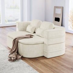 75''2-in-1 Foldable Sofa,Convertible Sleeper Foam Sofa Bed with Multi Functional Blanket, Chenille Floor folding sofa bed,  Floor Sofa Lounge Sofa for Living Room Bedroom Lounge Studio