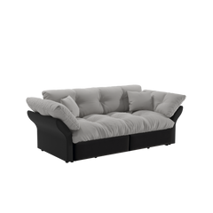74.8' Queen Pull Out Sofa Bed, 3-in-1 Convertible Sleeper Tufted Sofa with 2 Soft Pillows,Multi-Functional Velvet Loveseat Bed,Grey(New Sku:W1885S00170/W1885S00218)