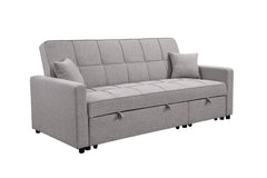 83' Oversized Upholstered Sofa Bed W/Pull Out Couch Bed & Adjustable Backrest,3 Seaters Sofa & Couch Convertible Sleep Sofabed for Home Apartment Living Room,Light Gray