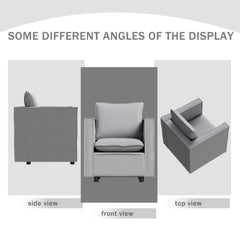Decorative chair, comfortable gray single sofa chair, soft breathable seat cushion, soft cushion armchair, modern comfortable sofa chair in bedroom/corner/reading room
