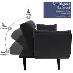 74 'black sofa Soft two armrests throw pillow pillow comfortable fit apartment bedroom small space