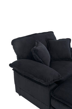 56.3 Inch Corduroy single sofa With  2 toss pillows and a ottoman ,Comfy Sofa- Deep Seat Couch for Living Room