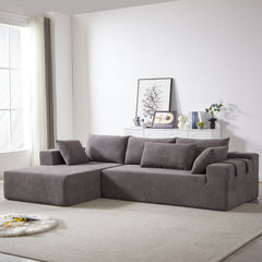 Modern Chenille Upholstered Sectional Sofa Couch Set,Modular 108' L Shaped Sectional Living Room Sofa Set With 6 Pillows,Free Combination Sofa Couch for Living Room,Bedroom(Left Chaise)W834P240001