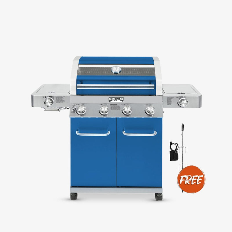 Monument Grills 35633B | Matte Blue Infrared Propane Gas Grill 35633B