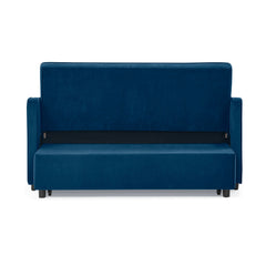 Loveseats Sofa Bed with Pull-out Bed,Adjsutable Back and Two Arm Pocket,TypeC and USB Charging with Copper nail,Blue (47'x53'x31')