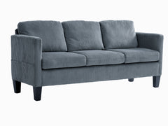 Modern L-Shaped Sectional Sofa with Padded Cashmere Upholstery – Space-Saving Design for Living Rooms & Apartments, Easy Assembly, Grey