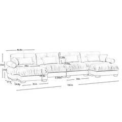Modern Velvet U Shaped Sectional Sofa Cloud Couch with Movable Ottomans and Bolstered Armrests in Camel