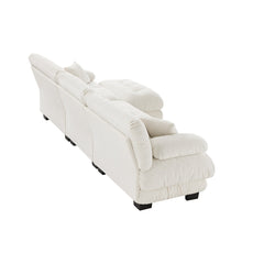 Luxury Modular Sectional Sofa Couch,Oversized L Shaped Cloud Couch for Living Room,Deep Seat Sofa Couch with Convertible Ottoman,Chenille White