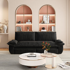 73.2' Queen Pull Out Sofa Bed,3-in-1 Convertible Sleeper Sofa,Multi-Functional Velvet Loveseat Bed,Black(Old Sku:W1885S00050;New Sku:W1885S00228)