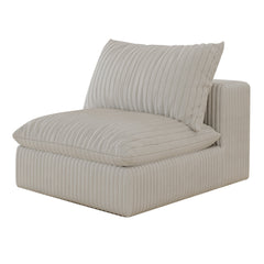 Cloud Sofa,Corduroy Fabric,Deep Seat Couches,Double-layer design,Removable  Cushion,No Assembly, DIY Combination for Living room, Bedroom,Conference room ,Apartment,White
