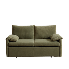 MH'' 64.5 Inch Sleeper Sofa Bed  3-in-1 Adjustable Sleeper with Pullout Bed   2 Pillows and Side Pockets  Soft Corduroy Convertible Sleeper Sofa Bed for Living Room Bedroom Apartment Office