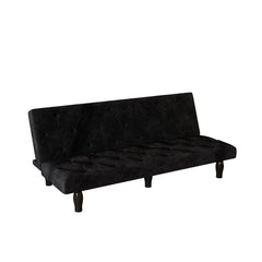 Sofa-to-Bed Evolution: 66' Black Velvet Sofa Bed Transforms Seamlessly, Ideal for Family Living Rooms, Apartments, and Bedrooms