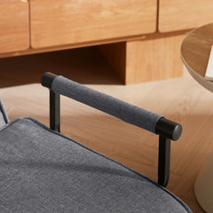 Convertible Folding Chair Bed with Adjustable Backrest and Pillow, Light Grey Linen for Small Spaces