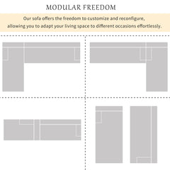 U_Style Modern Large L-Shape Modular Sectional Sofa for Living Room, Bedroom, Salon, 2 Piece Free Combination, Simplified Style(old sku:WY000356AAA)