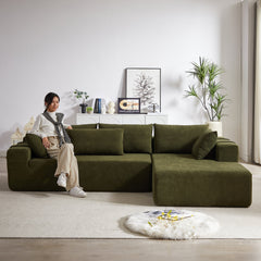 Modern Chenille Upholstered Sectional Sofa Couch Set,Modular 108' L Shaped Sectional Living Room Sofa Set With 6 Pillows,Free Combination Sofa Couch for Living Room,Bedroom(Right Chaise)W834P240007