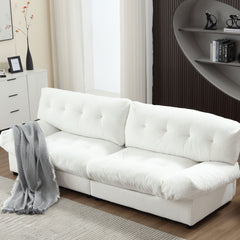 [VIDEO provided][New] Cloud Style Sofa, Teddy Velvet Fabric, Comfy Padded Cloud Couch for Living Room, Apartment