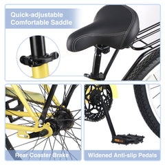Single Speed Bicycles 26'Inch,Steel Frame, Wide Wheels for Stability, Rear Coaster Brakes,Multiple Colors Men's Beach Cruiser Bike