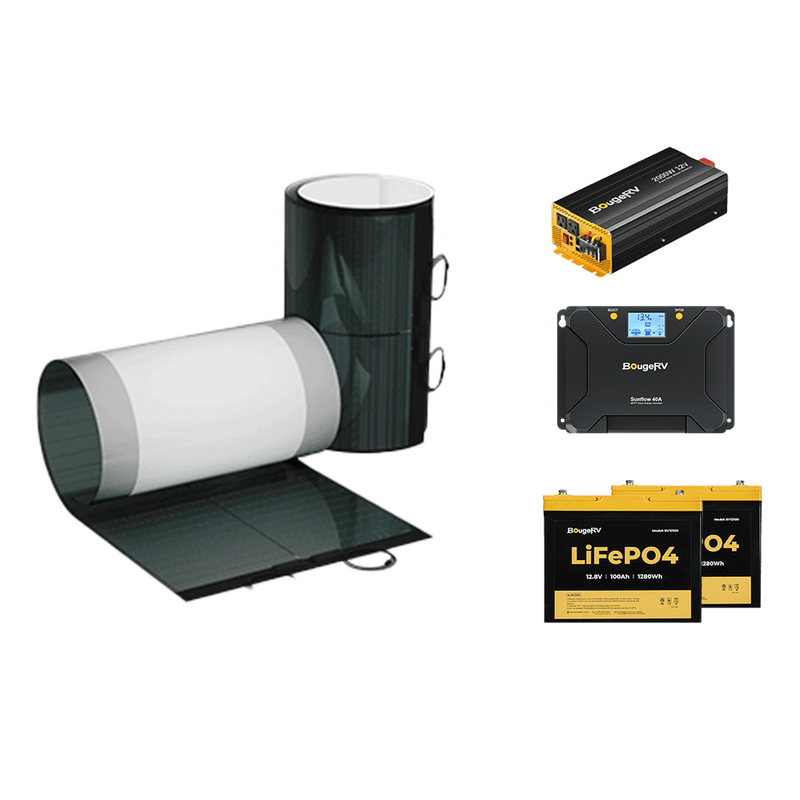 BougeRV 12V 400 Watt CIGS Flexible Solar System Kit(Adhesive) TT-ISE138-NEW